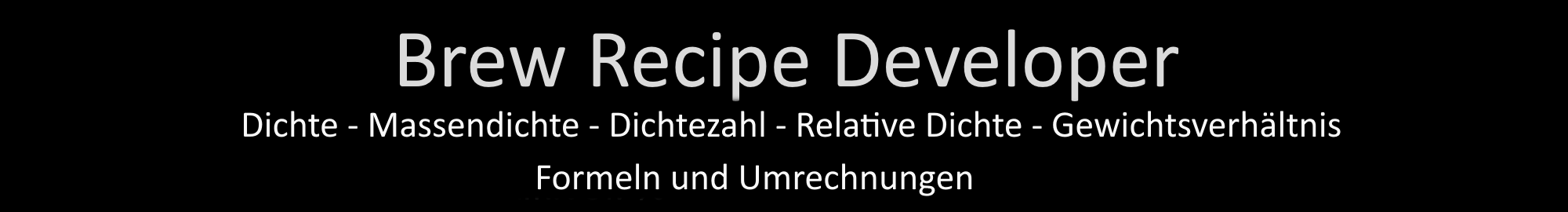 Brew Recipe Developer