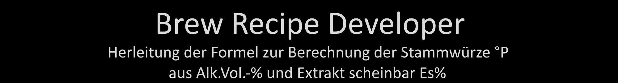 Brew Recipe Developer